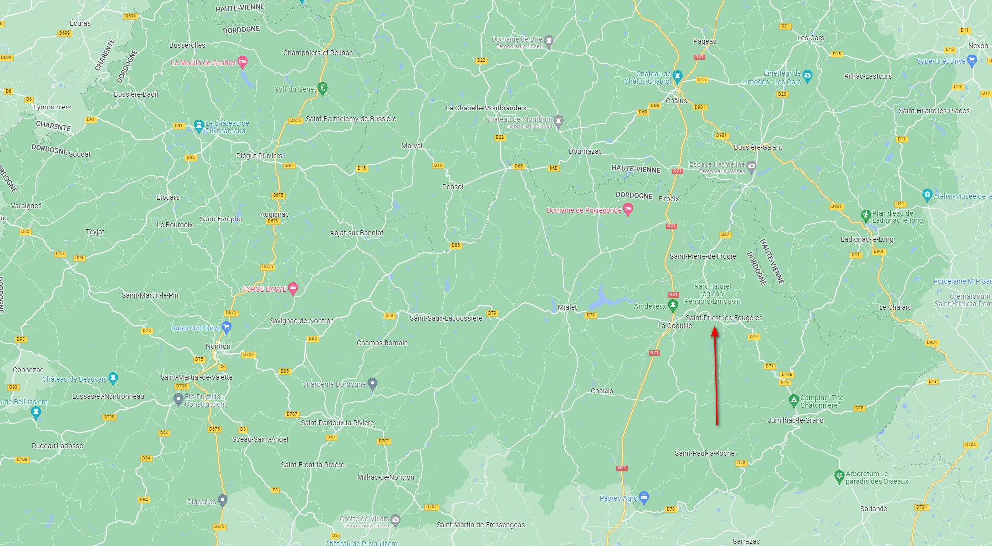 Closeup Map of House Location